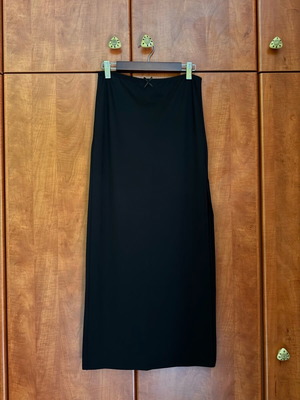 Bershka midi black skirt with ribbon used, size Small