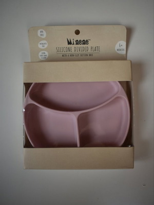 Minene Silicone Divided Plate Light Pink
