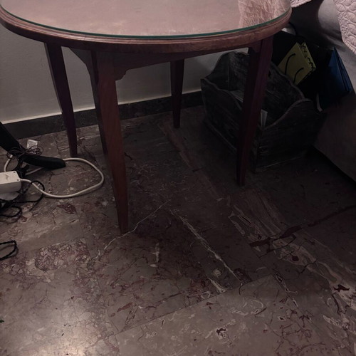 Table used, height 50 cm, diameter 70 cm