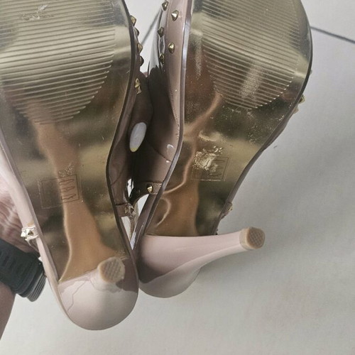BSB Nude Evening Shoes Peep-Toe Platforms Like New, Leather Size 36-37