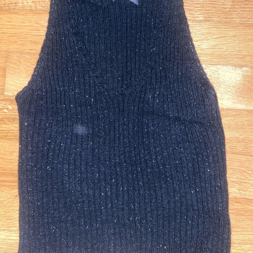 Nema knit top used, small medium, silver thread detail