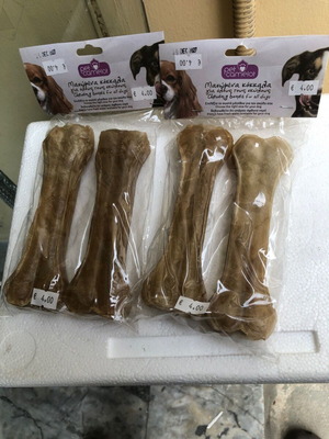 Pet Camelot solid natural bone from cowhide 16.51cm 100gr 2x2 pieces new