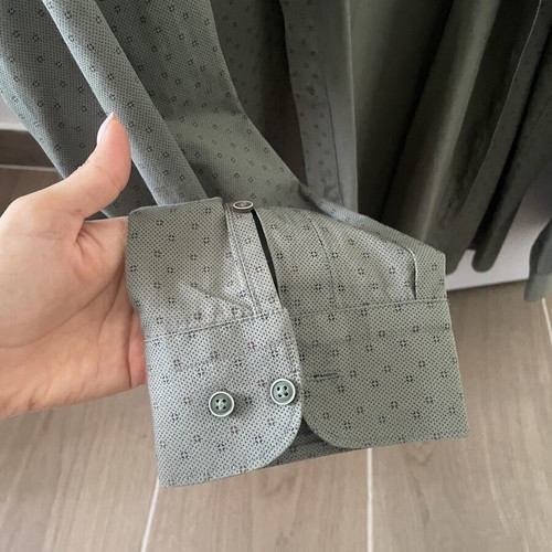 Berto Lucci men's shirt used, dark khaki, size 3XL