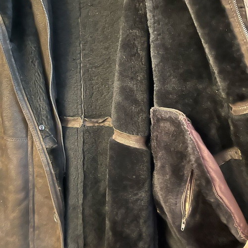 New leather sheepskin half coat XL Men's