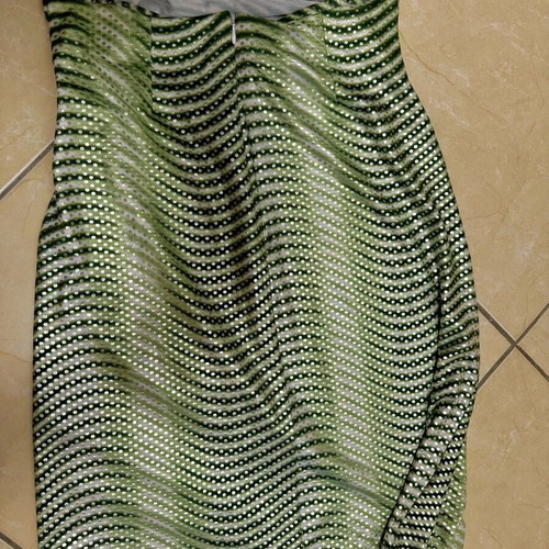 Set top and skirt S/M snake skin pattern green lime new