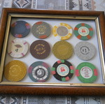 Casino chips in frame used