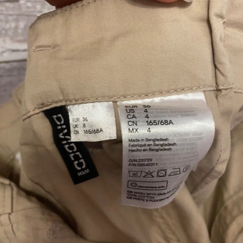 H&M women's fitted pants new beige size S