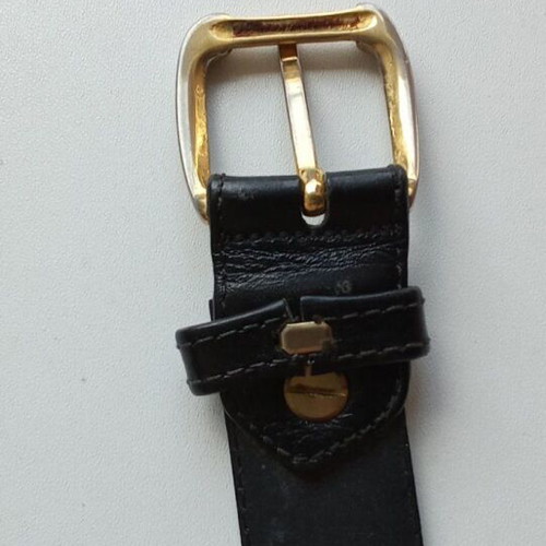 Real Leather Belt like new, black and gold, 120cm