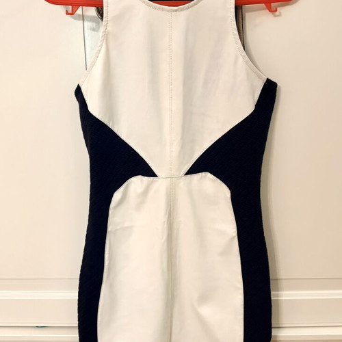 Bodycon dress Zara with faux leather front size S like new