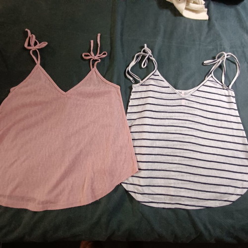 Pink Woman women's tops with thin straps like new, multicolor
