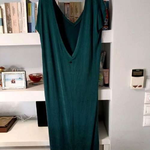 Diesel silk cupro long dress new, medium, green