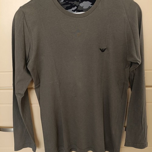 Emporio Armani men's long sleeve shirt, grey, size S