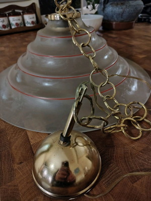 Ceiling light with red lines like new