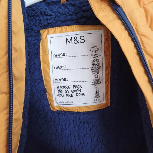 Marks & Spencer sleeveless vest new for children 3-4 years old, yellow and orange