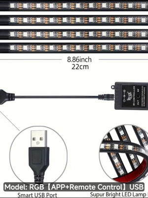 RGB ambient lighting for car with app and remote control
