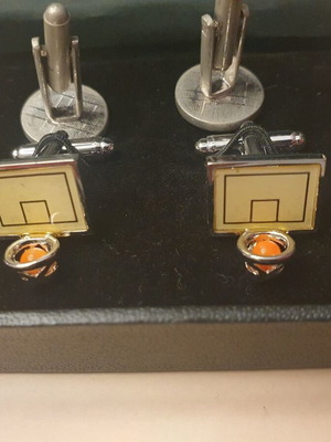 Collar and Cuffs London cufflinks new with basketball design and box