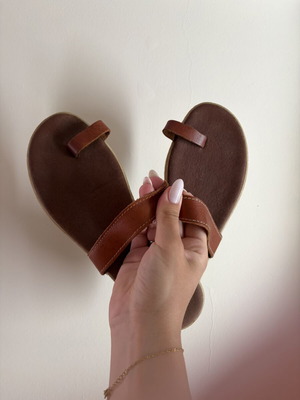 Tan sandals used, size 41