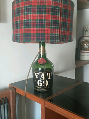 Vintage VAT69 bottle lamp used, 1960s