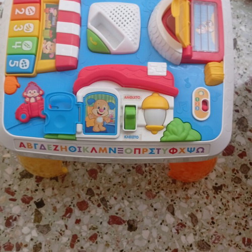 Fisher-Price Laugh & Learn baby toy used, with Greek alphabet and numbers