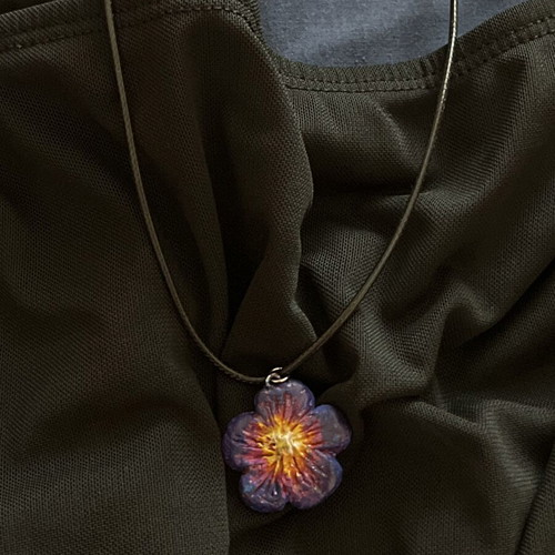 Handmade purple and blue necklace, alternative style