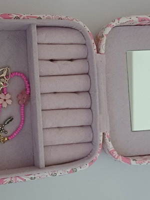 Jewelry lot for little lady with jewelry box, like new, silver bracelet
