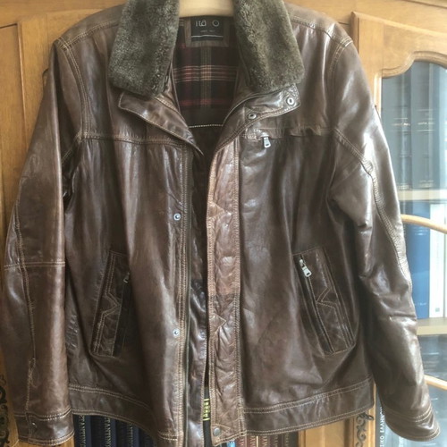 Italian leather jacket used, almost new, brown size XL