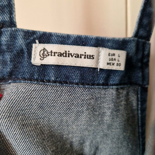 Stradivarius denim skirt overall like new, blue, size M/L