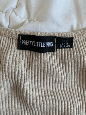 Pretty Little Thing blouse like a cardigan beige size M like new