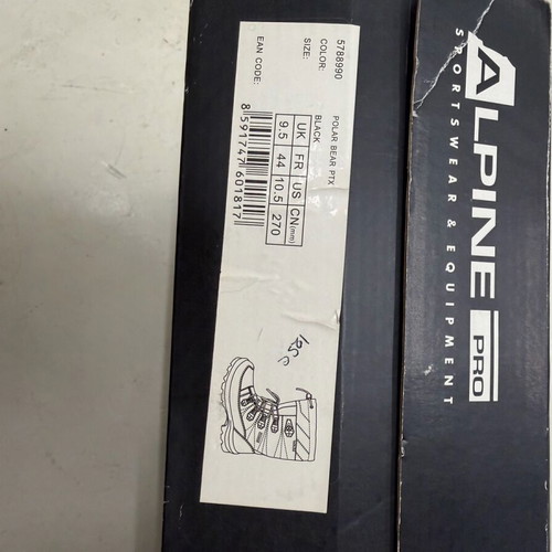 Alpine Pro Waterproof Shoes New, Size 44, Black Boots