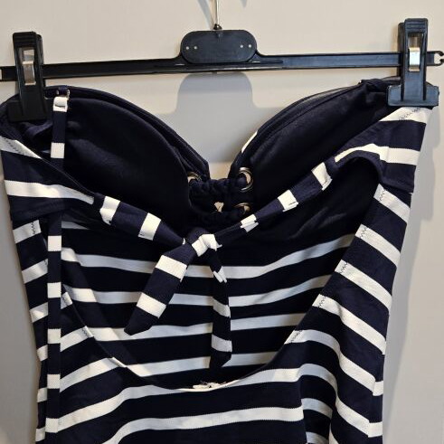 Oysho strapless one-piece swimsuit with stripes, size M