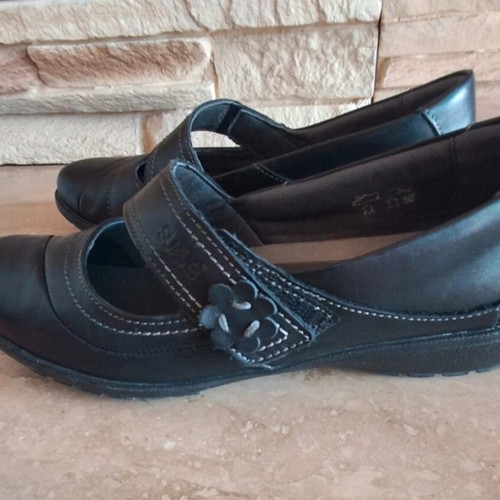 Leather anatomical ballerina shoes, size 38, black