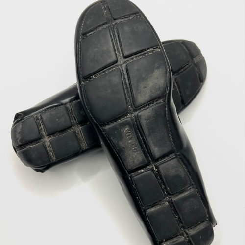 Prada black leather moccasins used, large fit