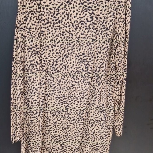 H&M animal print viscose dress like new, black and beige