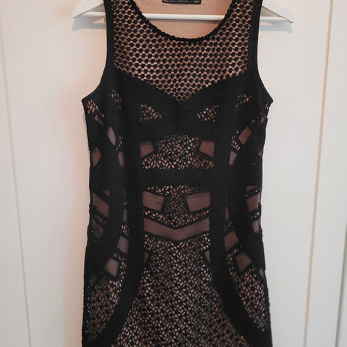 Zara black knitted dress with inner lining, size M