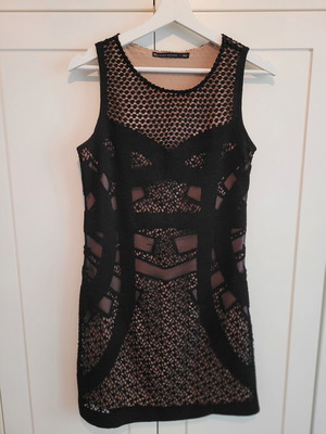 Zara black knitted dress with inner lining, size M