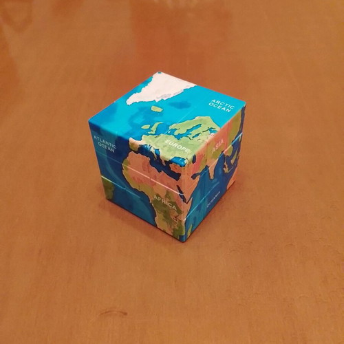 Rubik's Cubes new, set of 3 with world map, playing cards, chemical elements