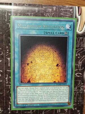 Millennium Revelation Yu-Gi-Oh! card like new with Ultra Pro sleeve