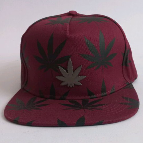 Marijuana hat new, black and red