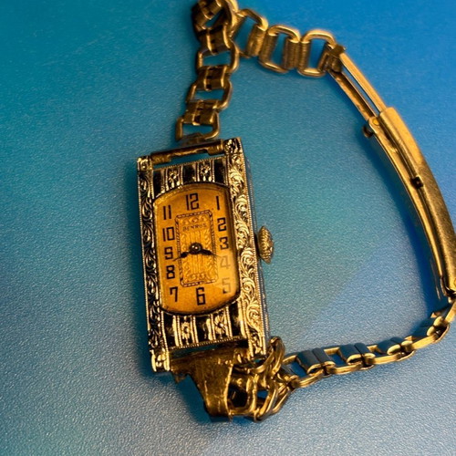 Benrus lady watch 1920 used, silver gold plated