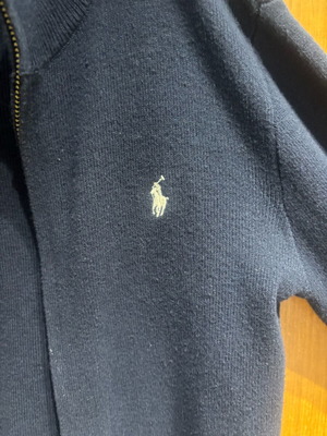 Polo Ralph Lauren cardigan blue used, size 6 with zipper defect
