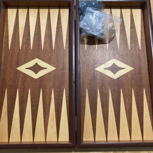 Wooden backgammon used in excellent condition
