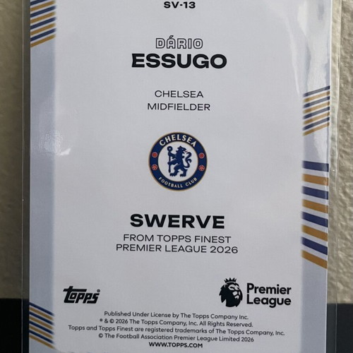 Dario Essugo 2025-26 Topps Finest Swerve #SV-13 Chelsea card like new
