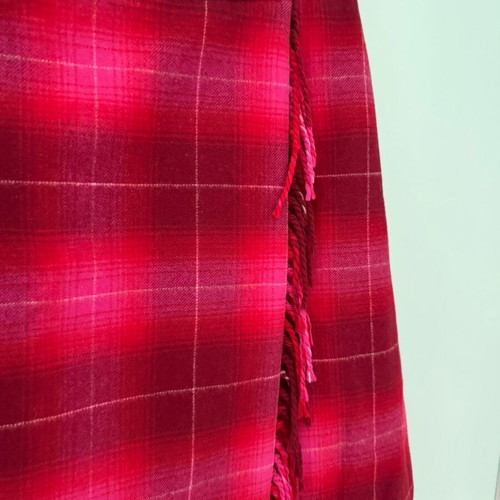 Escada Sport wool checked skirt used in red and fuchsia tones