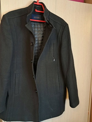 Boston men's coat used, black, wool and cashmere