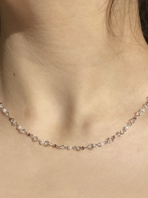 Handmade silver-plated necklace made to order with purple and silver colors