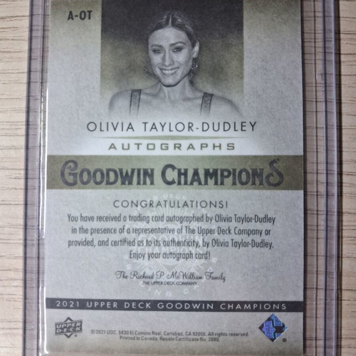 Olivia Taylor Dudley Autograph Upper Deck Goodwin Champions 2021