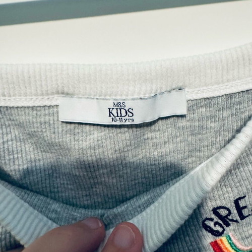 Μπλουζάκι τιραντέ M&S Kids σαν καινούργιο, γκρι, για κορίτσια 10-11 ετών