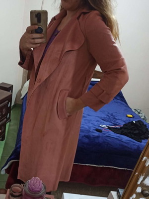 Καπαρντίνα Vero Moda ροζ σαπιο μήλο, καινούργια, σουεντ υφή XL