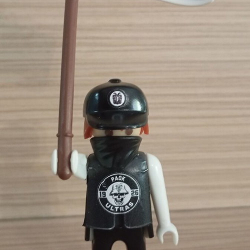 Playmobil PAOK Fan Figure like new with Team Flag