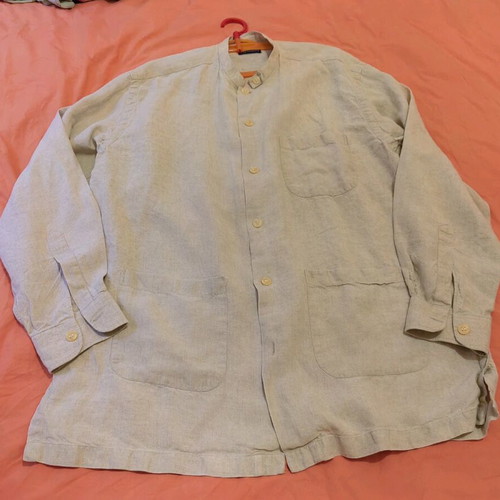 Men's linen shirt L like new, beige